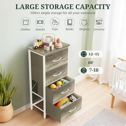 4 Drawers Dresser for Bedroom Fabric Storage Tower - Image 5