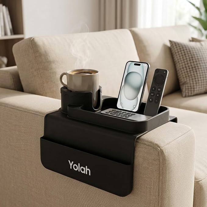 YOLAH Silicone Couch Cup Holder Tray - Image 2