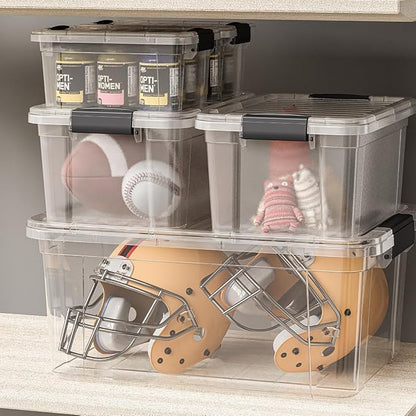 Superio Clear Storage Box with Lid, 4.7 Quart Plastic Container Bins - Image 7