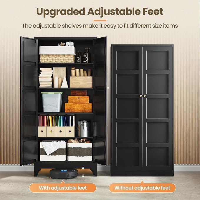 Yizosh Metal Pantry Cabinet, - Image 6