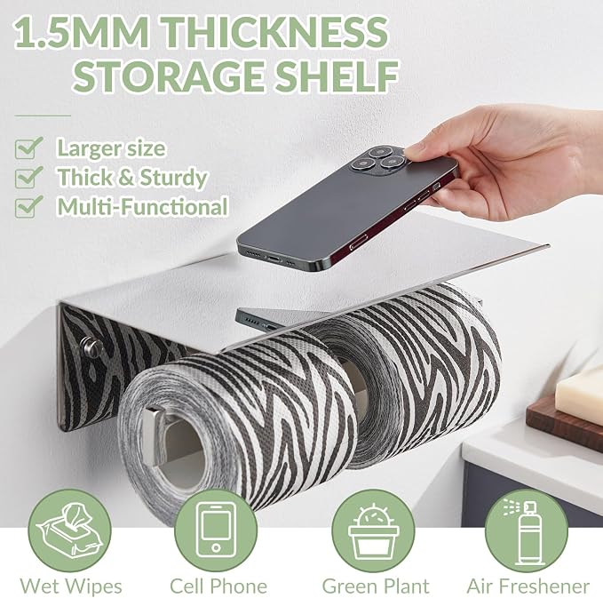 APLusee Double Toilet Paper Holder - Image 4