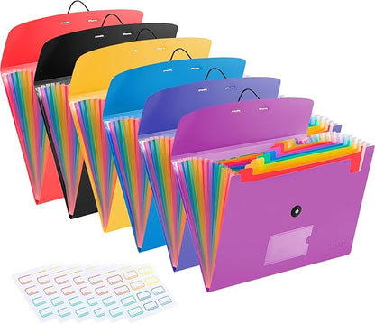 6 Pack Accordion File Organizer Expanding File Folder by CASAON