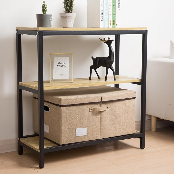 PRANDOM Storage Bins with Lids Jute Fabric Foldable Storage Boxes Organizer - Image 2