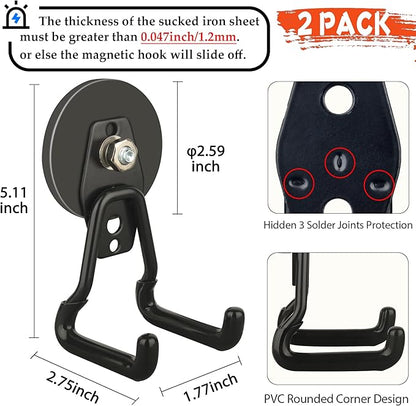 ULIBERMAGNET New Upgraded Large Magnetic Hooks, Strong Heavy Duty Magnet Hooks - Image 3