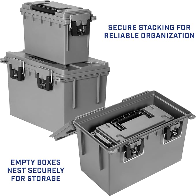 Sheffield Ammo Box Made in USA, Stackable Lockable Ammo Storage Box, Water & - Image 8