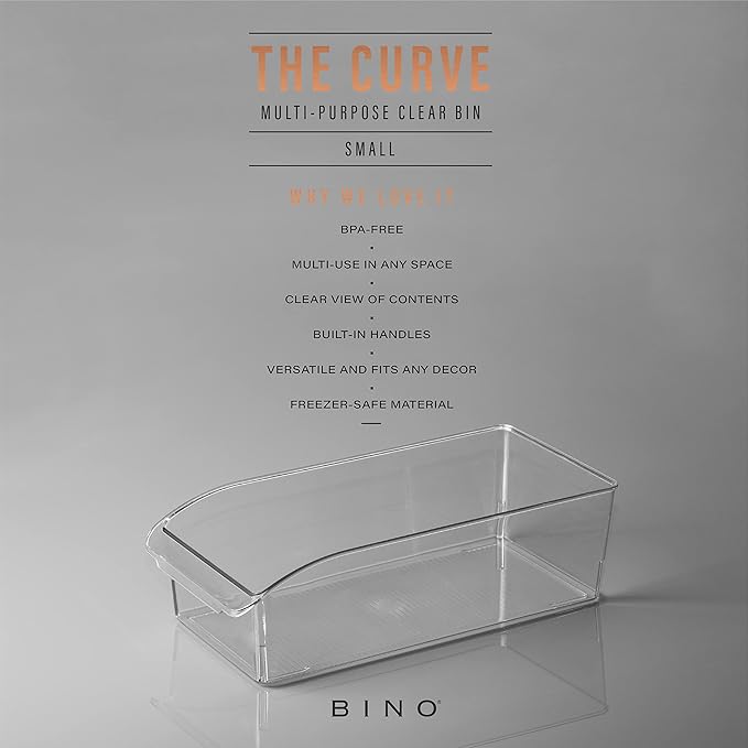 BINO | Plastic Storage Bins, Small | THE CURVE COLLECTION | Multi-Use Organizer - Image 2