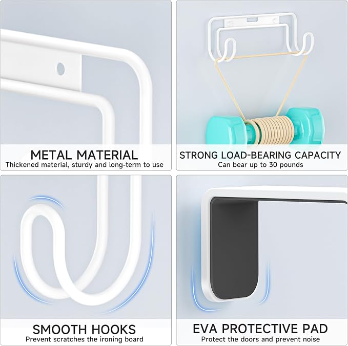 Ironing Board Holder Wall Mount/Over The Door Ironing Board Hanger, Laundry - Image 8