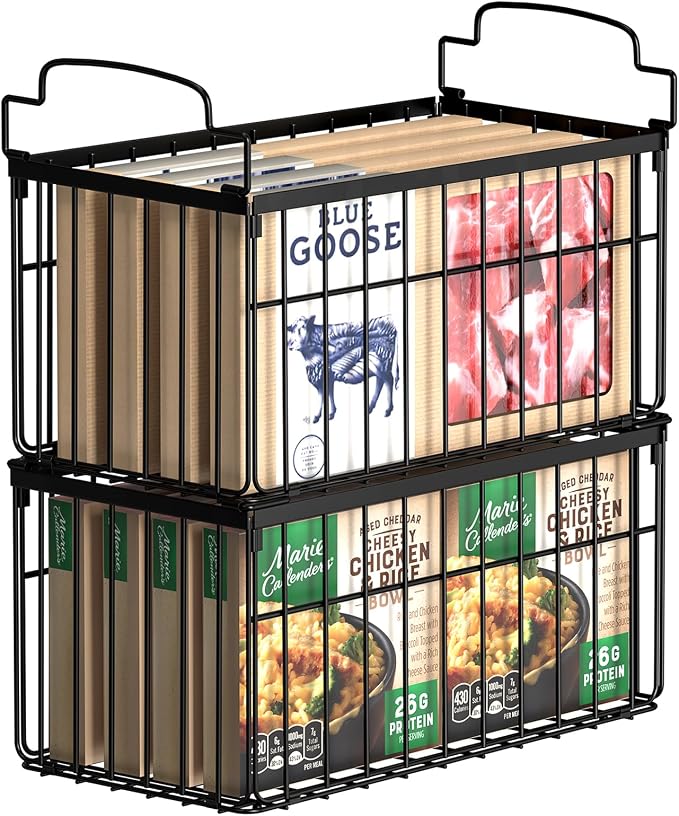 Freezer Organizer Bins, 2 Pack Stackable Deep Chest Freezer Organizer Bins by MSERCUOR