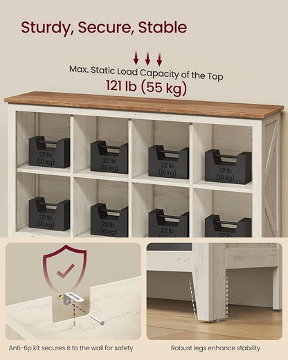 VASAGLE Liry Collection Farmhouse Bookcase, 8-Cube Storage Organizer - Image 5