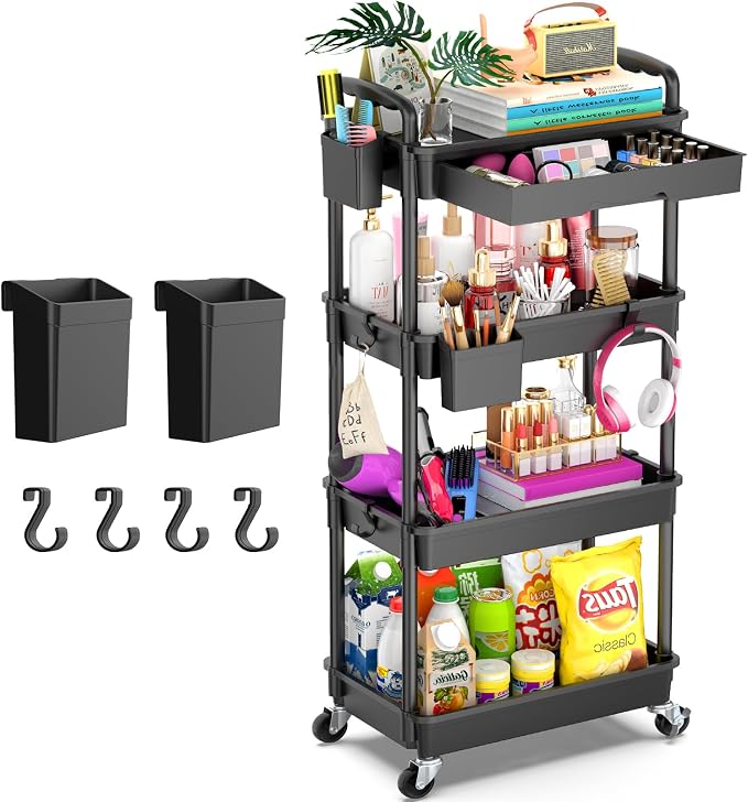 Goovilla 4 Tier Rolling Utility Cart Organizer by Goovilla