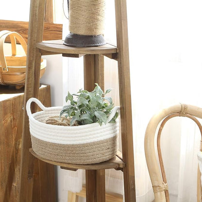 Sea Team 2-Pack Cotton Rope Baskets, Fabric Tray, Oval Open Dish - Image 4
