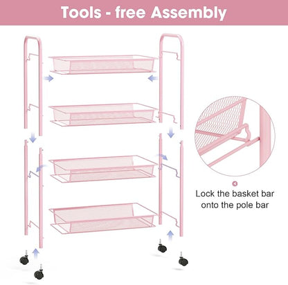 TOOLF 4 Tier Rolling Utility Cart - Image 3