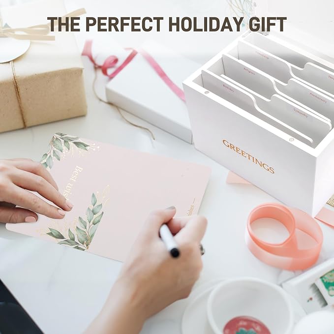 Large Bamboo Greeting Card Organizer Box - Image 8