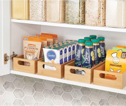 mDesign Bamboo Kitchen Storage Container Bin - Image 3