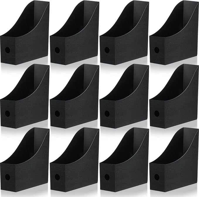 Geyee 12 Pack Plastic Magazine File Holder, File Boxes, Desk Organizer - Image 8
