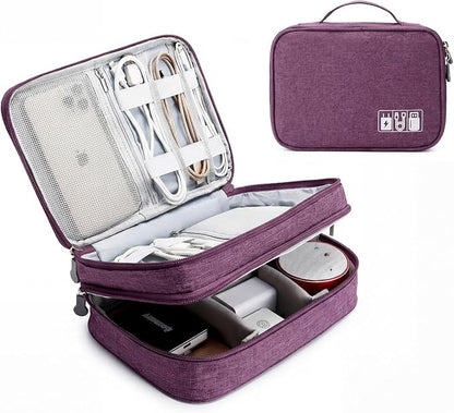 Lanola Travel Cable Organizer Bag, Electronic Accessories Case Portable Double by Lanola
