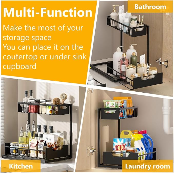 Ceetug Under Kitchen Sink Organizers and Storage, 1 Pack | Slide Out Drawer - Image 6