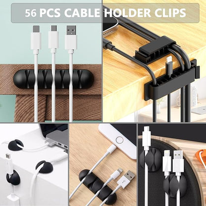 ELII 302PCS Cable Management Kit 4 Cable Sleeve, 45Cable Clips, 11Cable Holders - Image 2