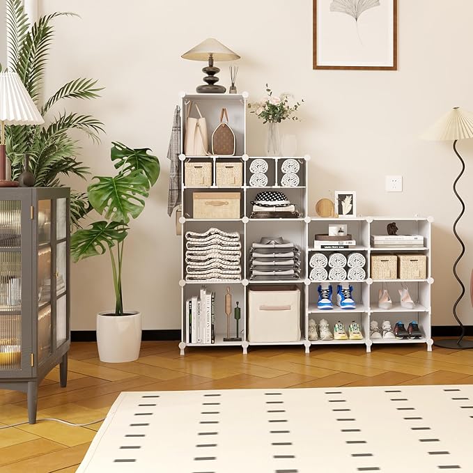 AWTATOS Cube Storage Organizer Closet Storage 12 Cube Shelves, Large and Small - Image 6