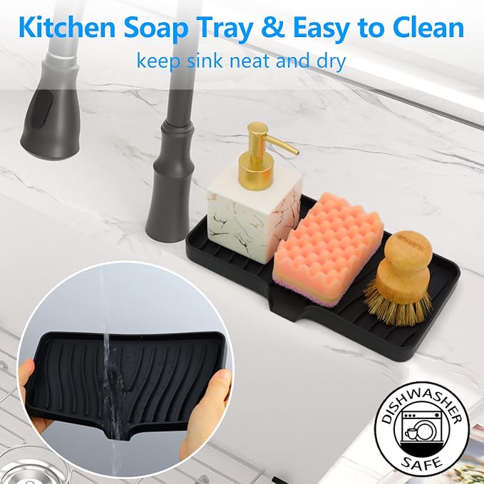 3-Pack Silicone Soap Dish, Sponge Holder - Image 4