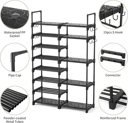 ROJASOP Shoe Rack Organizer, 8-Tier Metal Shoe Rack - Image 5