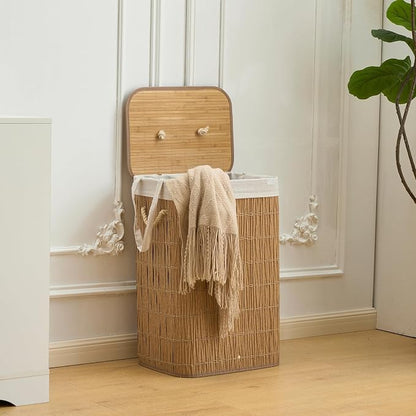 Laundry Hamper with Lid, 18.72 Gallons Laundry Basket with 2 Removable Liner - Image 2