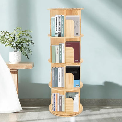 LOYALHEARTDY Rotating Bookshelf 360 Display 4 Tier Floor Standing Bookcase - Image 2