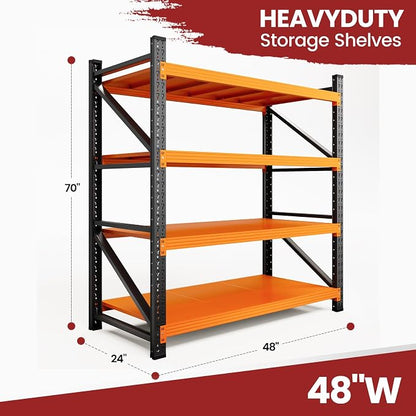 48" Wide Storage Shelves, 2000LBS Garage Shelving Heavy Duty, Standing Shelf - Image 3
