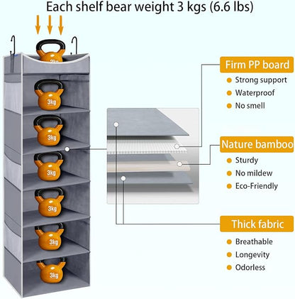 6-Shelf Hanging Closet Organizer and Storage - Image 3