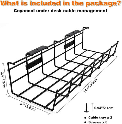 Under Desk Cable Management- 6 Pack Cord Organizer. Metal Wire Cable Management - Image 5