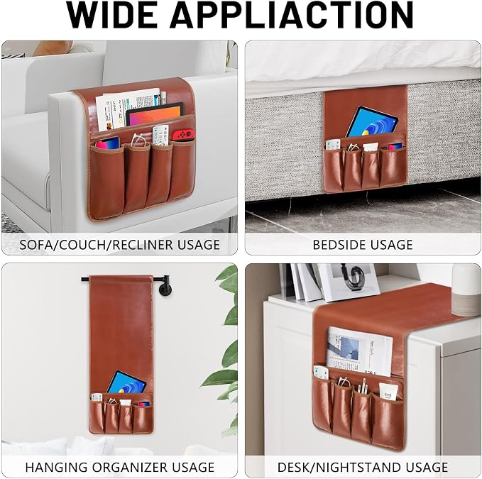 Non-slip Couch Organizer Armchair Caddy, Artificial Leather TV Remote Control - Image 3