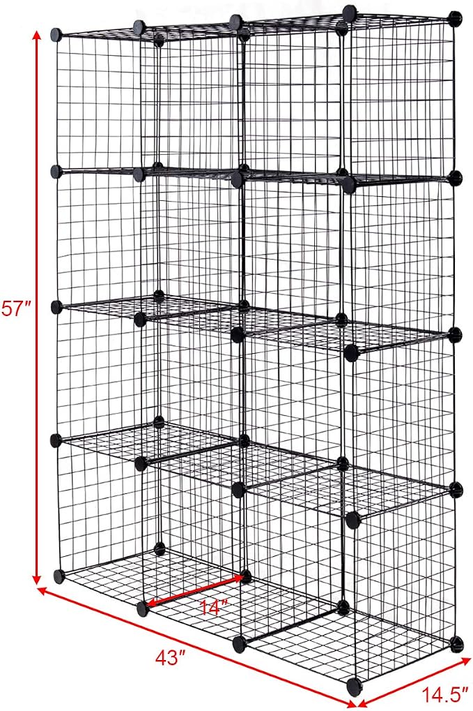 Tangkula Metal Wire Cube Storage, 12-Cube Stackable Free Standing Cubby Storage - Image 3