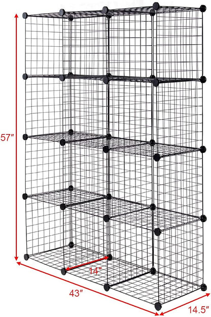 Tangkula Metal Wire Cube Storage, 12-Cube Stackable Free Standing Cubby Storage - Image 3