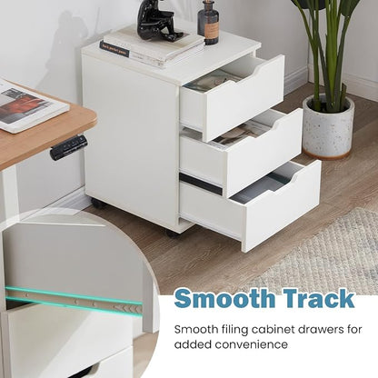 Farini Mobile File Cabinet for Home Office, 3 Drawer Chest Wood, Drawers Unit - Image 4