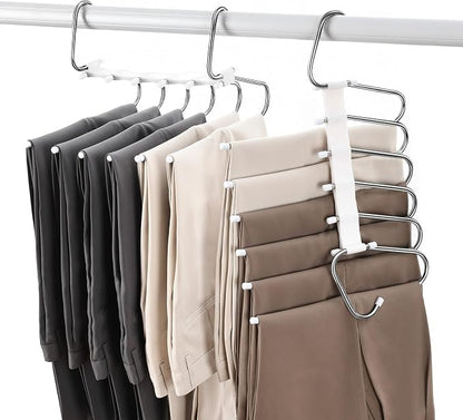 Upgraded Collapsible Pants Hangers Space Saving, 6 Layers Clothes Rack by Fayleeko