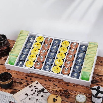 K Cup Holder, Bamboo Coffee Pod Holder Drawer Organizer, Expandable Coffee Pod - Image 2