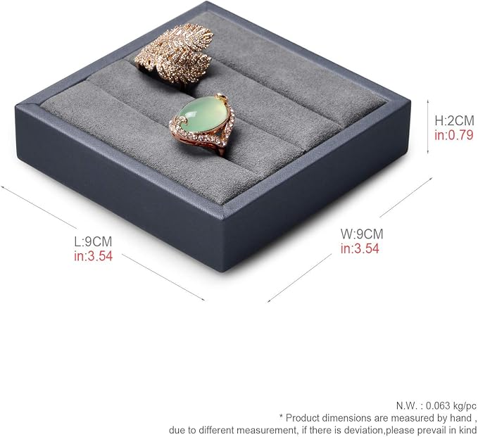 Oirlv Premium Leather Ring Display Stand Small Ring Tray Showcase Jewelry - Image 6