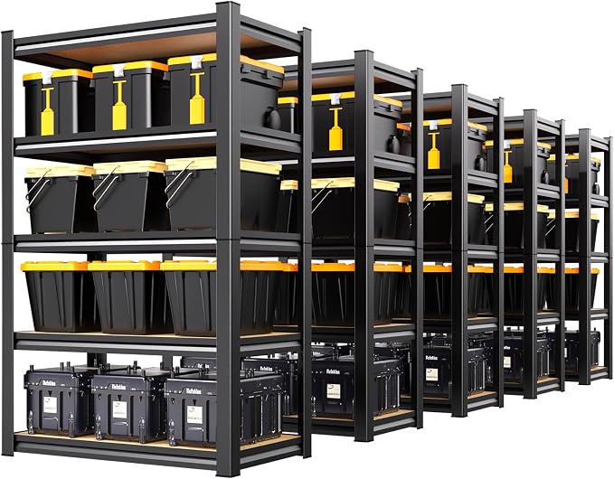 5 Pack Garage Shelving Heavy Duty Storage Shelves, Metal Adjustable Shelving by AOAORGG