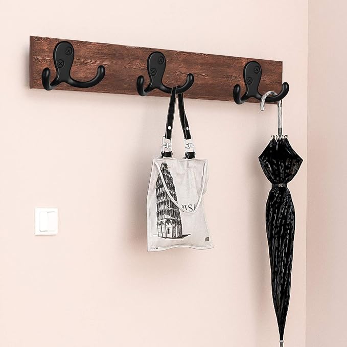 IBosins 10 Pack Heavy Duty Double Prong Coat Hooks Wall Mounted - Image 7