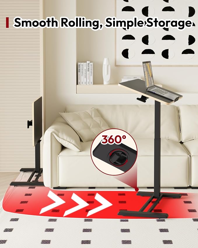 SANODESK Medical Adjustable Overbed Bedside Table - Image 4
