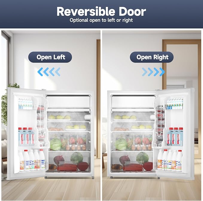 4.3 Cu.Ft Mini Fridge with Freezer, Single Door Refrigerator with Adjustable - Image 5