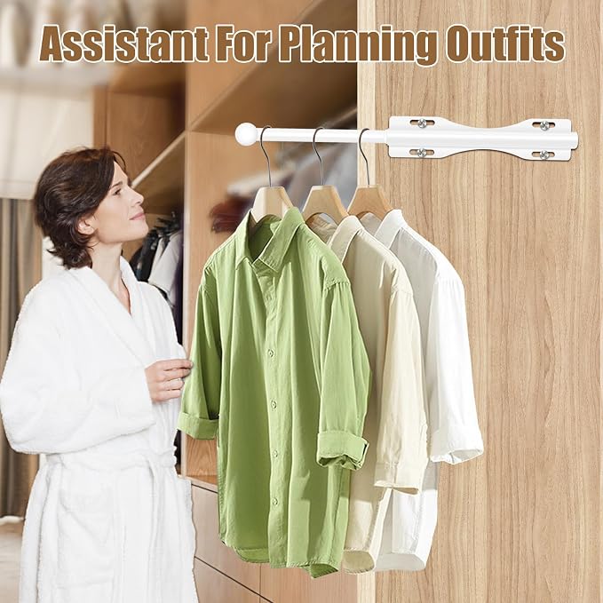 12" Valet Rod For Closet Pull Out Slide Out Adjustable Heavy Duty Valet Rod For - Image 2