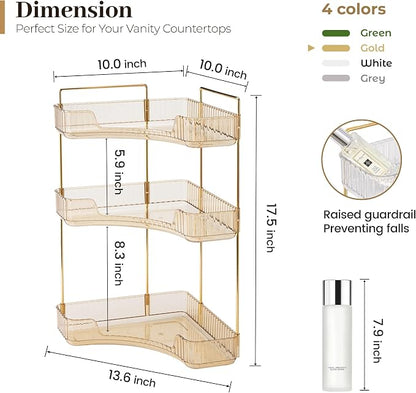 Aveniee Corner Bathroom Counter Organizer, Bathroom Countertop Shelf Makeup - Image 3