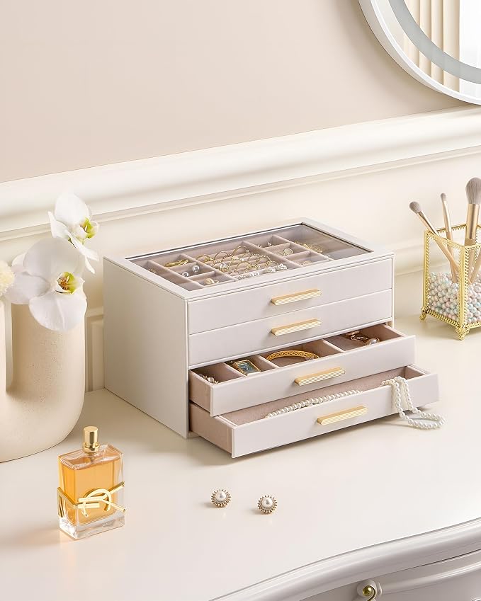 Lolalet Jewelry Box Organizer, 4-Layer Jewelry Organizers and Storage Case - Image 2