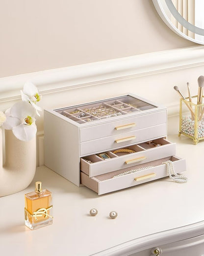 Lolalet Jewelry Box Organizer, 4-Layer Jewelry Organizers and Storage Case - Image 2