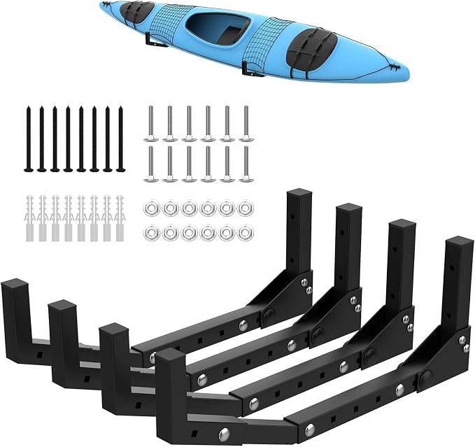 WALMANN Wall Mount Kayak Storage Rack, Kayak Hooks by WALMANN