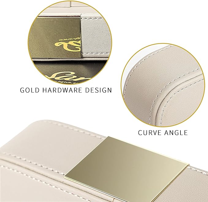 SANZIE Luxury Leather Tray Desktop Storage Catchall Organizer Decorative Tray - Image 5