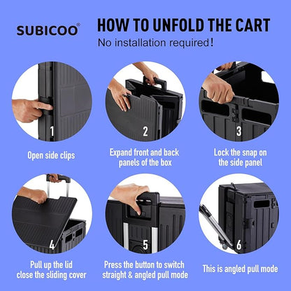 Folding Utility Cart Portable Rolling Crate Handcart Shopping Trolley - Image 5