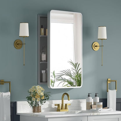 Bathroom Medicine Cabinet with Mirror 16 x 24 Inch, Mirrored Cabinets with 2 by Unknown