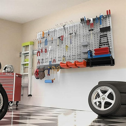 TORACK 109 PCS Pegboard Wall Organizer 4 ft. Garage Metal Pegboard Utility Tool - Image 4